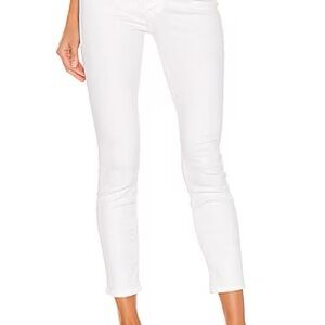 MOTHER The Looker White Cropped Jeans